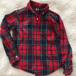 Boys Plaid Long Sleeve Button Down Shirt Size 5